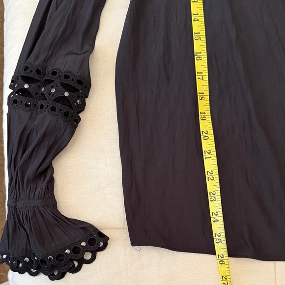 Ramy Brook Elegant Black Blouse with Eyelet Details - Picture 16 of 16